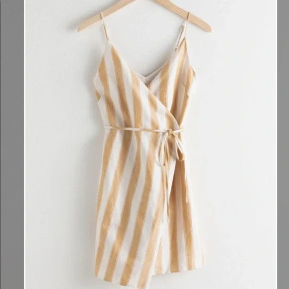 & Other Stories Mini Wrap Linen Lin Dress - Picture 2 of 5